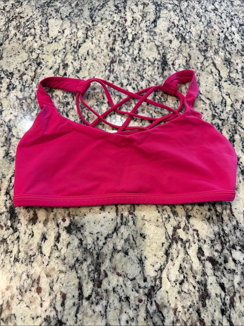 lululemon athletica Hot Pink Strappy Lattice Sports Bra